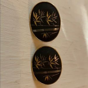 Vintage Amita Japan gold time cuff links